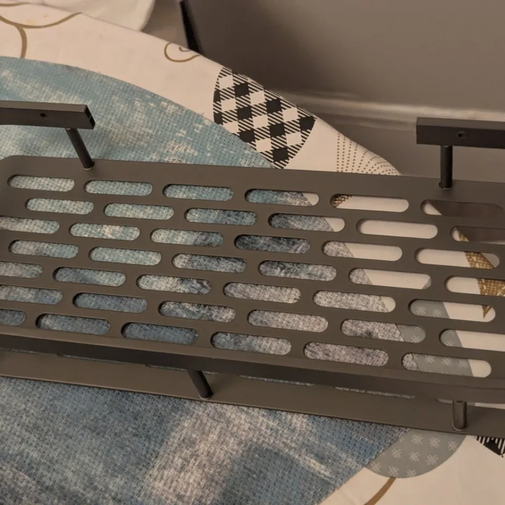 Gray Metal Bathroom Shelf